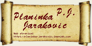 Planinka Jaraković vizit kartica